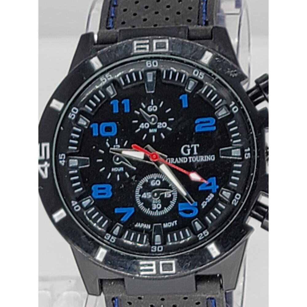 GT Grand Touring Men's Quartz Watch Black/Blue Band